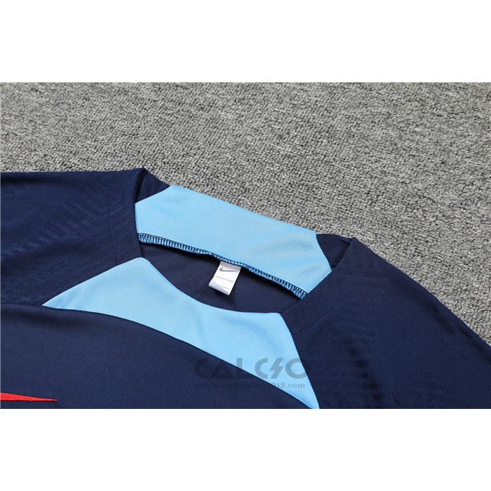 Tuta da Track FC Barcellona Manica Corta 2022-2023 Blu - Pantaloncini